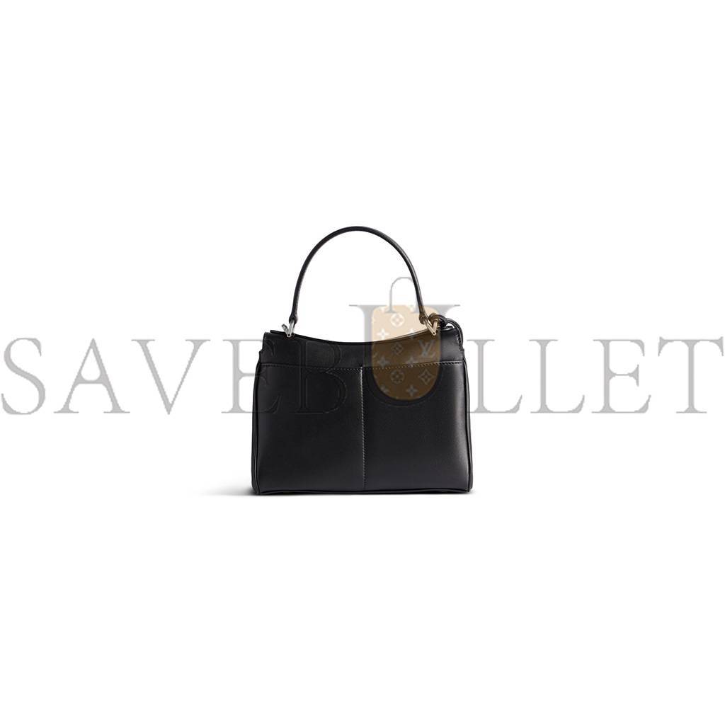 Ba*len*cia*ga rodeo mini handbag in black smooth calfskin (23*10*8cm)
